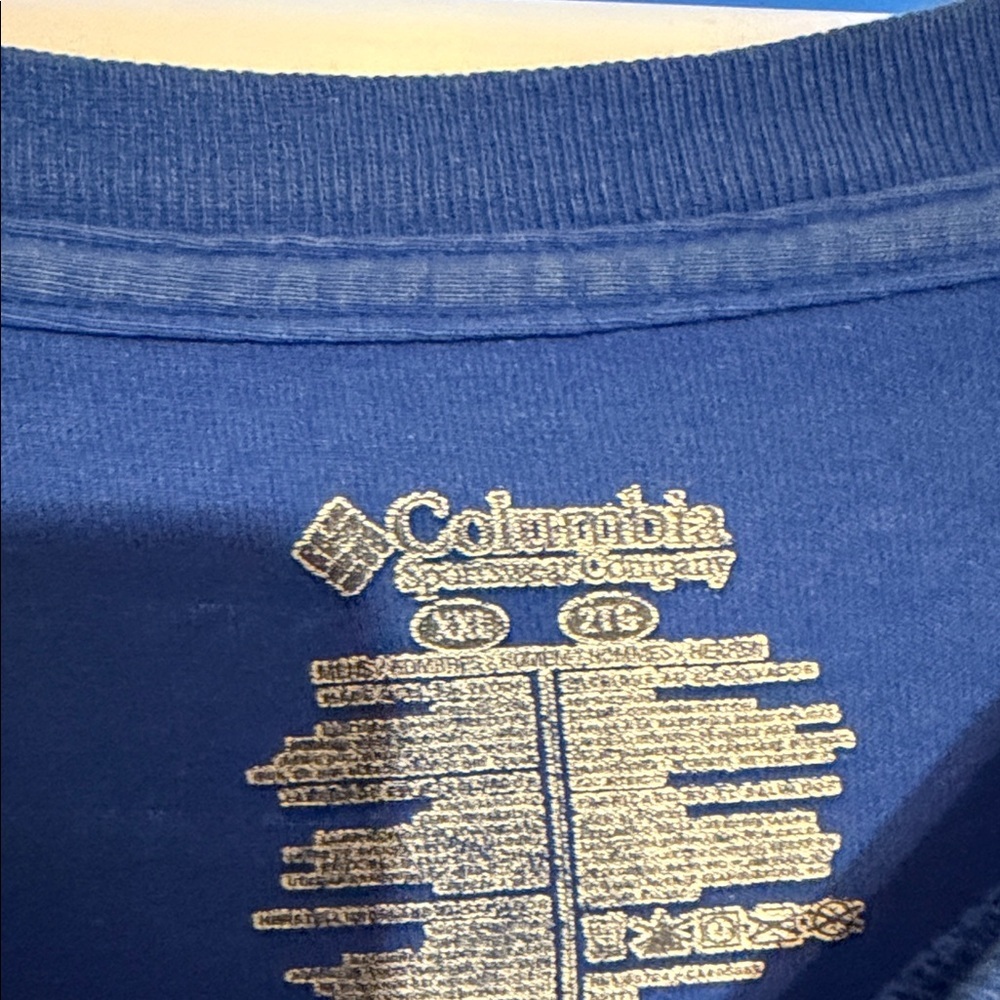 Columbia Men's Royal Blue Natural Born Anglers Tee with Skull Design - Picture 3 of 4
